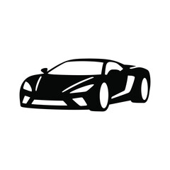 Sleek black sports car silhouette