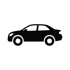 Fototapeta premium Simple black silhouette of a sedan car