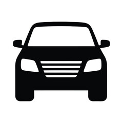 Front view silhouette of a modern car