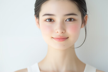 Natural beauty portrait of young woman with fresh radiant skin
