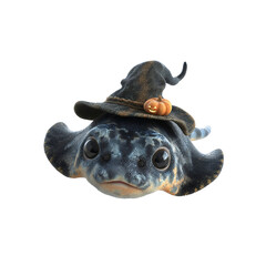 Adorable Stingray in Witch Hat for Halloween