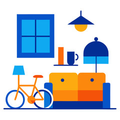 bicycle parking garage vector on white background.