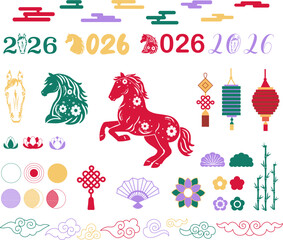 Chinese New Year 2026 of the Horse illustration