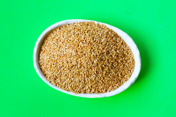 Organic golden flaxseeds, rich in omega-3, fiber, and antioxidants