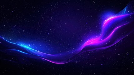 Ethereal cosmic waves in a starry night sky