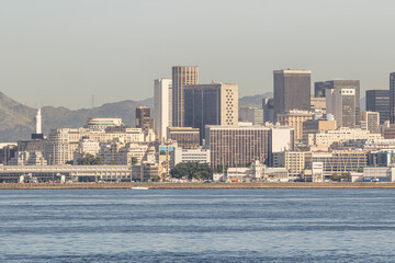 view of the red beach of niteroi in Rio de Janeiro.