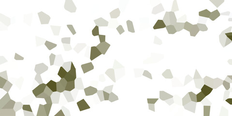 Abstract mosaic background with organic shapes in shades of green and grey on white space