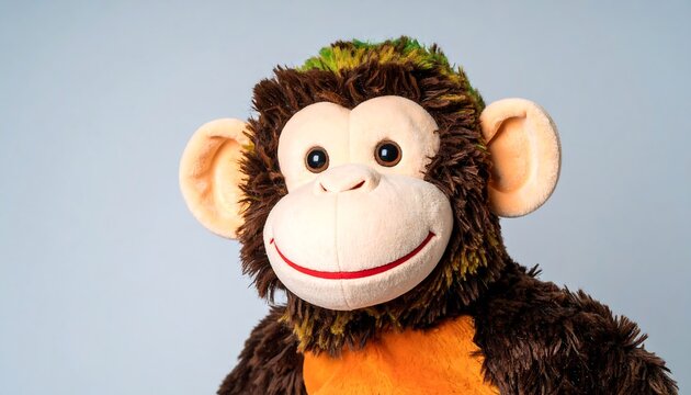 Plush monkey toy close-up