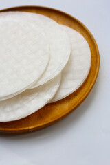 Stacked round sheets of Vietnamese rice paper