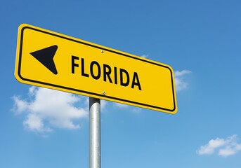Yellow highway signage greets travelers with a cheerful Welcome to Florida message.
