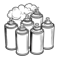 Spray cans, graphic art