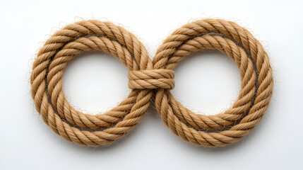 Rope noose with knot on white background