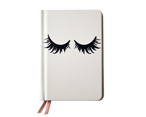 Notebook with eyelash graphic