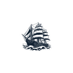 Sailing boat design vector template illustration