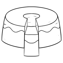 chiffon cake illustration hand drawn outline vector