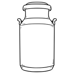 milk churn illustration hand drawn outline vector