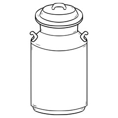 milk churn illustration hand drawn outline vector