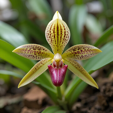 Acineta densa, abbreviated as Acn in horticultural trade, is a small genus belonging to the orchid family (Orchidaceae). Guatemala, Panama.
