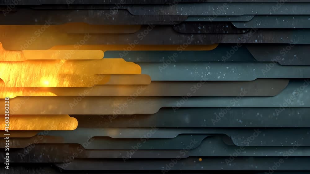 Poster abstract layered background with golden light and dark textured shapes animation