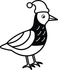 cartoon vector full body wear a christmas hat star.eps