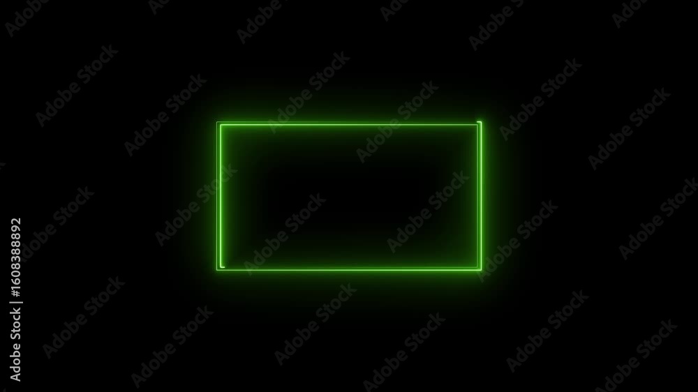 Poster neon effect rectangle frame loop background 4k.
