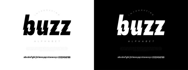 Dynamic bold italic font with striking slashes, ideal for attention-grabbing titles