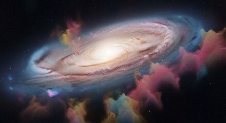 Cosmic Symphony A Colorful Spiral Galaxy Explores The Universe