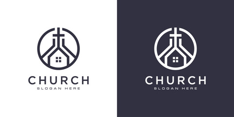church christian logo design vector