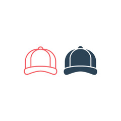 Baseball hat vector illustration icons set