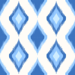 Ethnic seamless ikat fabric pattern design for all types of print textiles and backgrounds