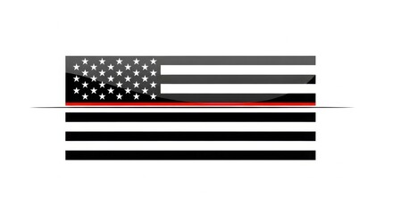 American Flag With Thin Red Line