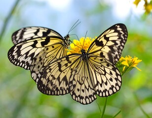 Obraz premium Two butterflies on a flower