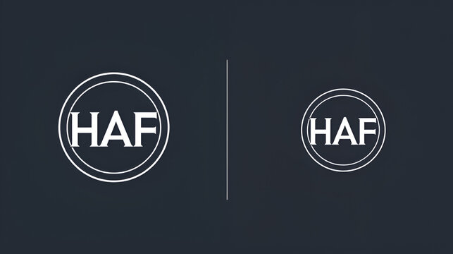 HAF three Letters creative circle logo design