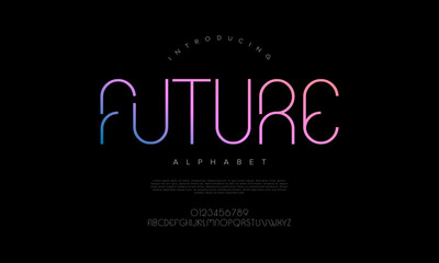 Gradient futuristic font with glowing rounded edges, ideal for modern tech visuals