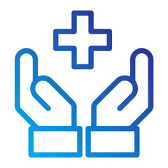 Obraz premium Hands holding medical cross icon