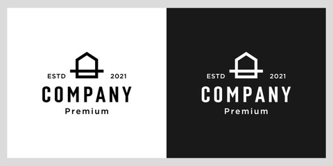 build house logo with line art style. home build abstract for logo and business card design
