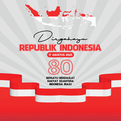 indonesia independence day hut ri 80 vector background template design