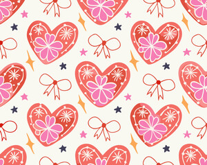 seamless pattern with hearts