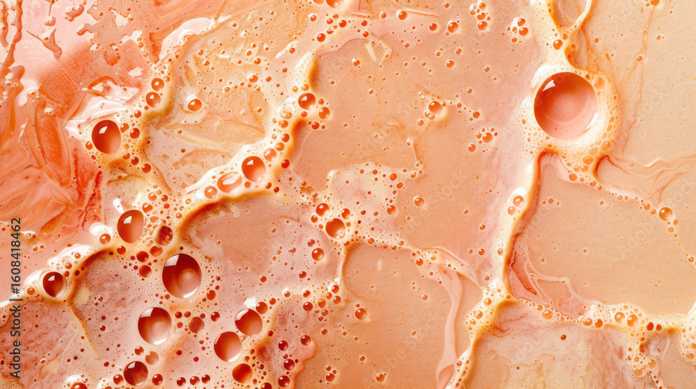 Poster irregular bubble texture from soap or foam closeup creates visually striking pattern with shades of 