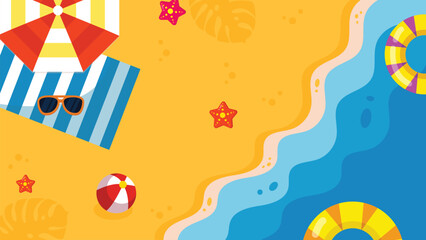 Colorful Summer Flat Background With Ornament