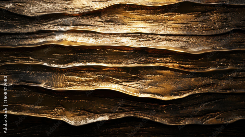Poster layered gold stream texture with overlapping glows creates mesmerizing visual effect, showcasing bea