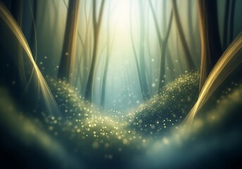 Enchanted Forest: A mystical woodland scene with ethereal light and dreamy atmosphere