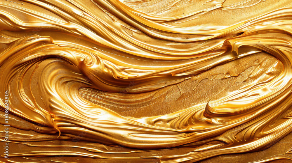 Poster liquid gold texture flowing in abstract curve form creates mesmerizing visual experience. smooth, gl