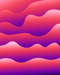 Wavy background with pink purple gradient. multilayer illustration. abstract. smooth