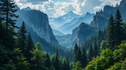 a rich mountain forest