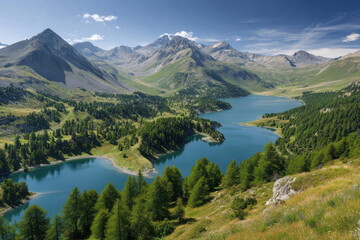 Naklejka premium breathtaking summer landscapes showcasing mountain lakes across different countries