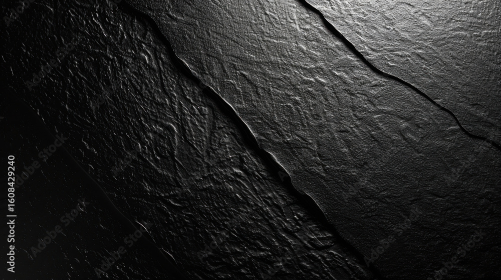 Poster textured black surface with brushed metallic appearance, featuring subtle grooves and shadows that c