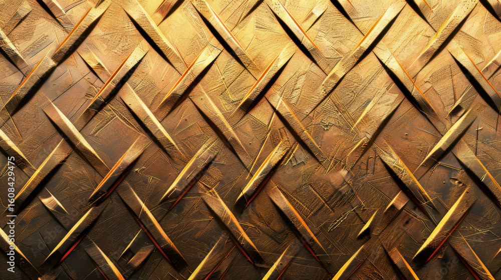 Poster metallic gold grid texture with shiny crosshatch pattern creates stunning visual effect, showcasing 