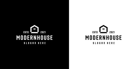 modern house or home logo vector design concept line style