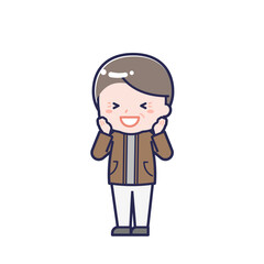 私服のシニア／ななめ／男性 21
